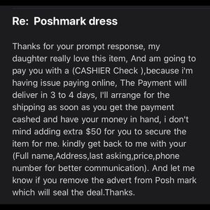 almost got scammed don’t do stuff not in Poshmark